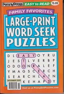 PennyPress Family Favorites Large Print Word Seek Puzzles (Paperback: Pencil Puz - Imagen 1 de 1