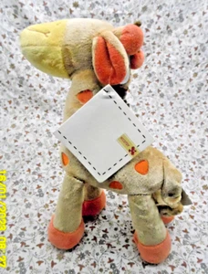 Ck/ NICOTOY VETIR GEMO  VINTAGE DOUDOU GIRAFE BEIGE ORANGE JAUNE 25CM  100% NEUF - Picture 1 of 3