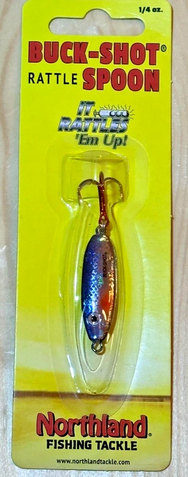 Northland Fishing BUCK-SHOT® RATTLE SPOON, 1/4 oz., Silver Shiner, BRS4-11 - Image 1 of 2