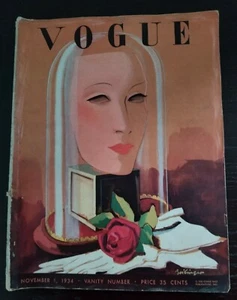 Vintage Vogue Magazine November 1st , 1934 Vanity Zeilinger; Cartier Jewels  - Bild 1 von 3