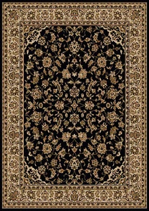 2x8 Radici Black Vines Scroll Blossoms Floral Bordered 1833 - Aprx 2' 2" x 7' 7" - Picture 1 of 1