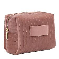 1*Travel Cosmetic Bag Capacity Zippered Cosmetic Velvet Toiletry Bag Impermeable