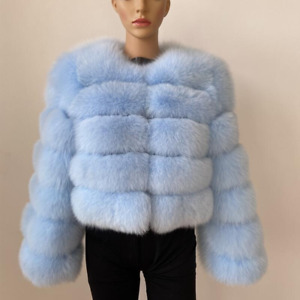  Real Fox Fur Coat Winter Woman Natural Warm Fashion Long Sleeve Girls Ustom 