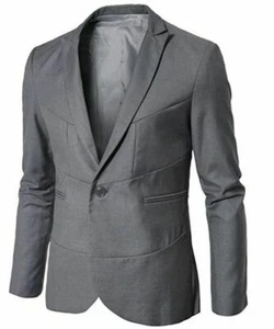 DOUBLJU MEN'S CUTTING LINE POINT JACKET,GRAY,X-LARGE - Picture 1 of 2