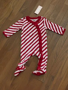 New Gymboree Baby Red White Candy Cane Striped Romper Jumper Size 3-6 months - Picture 1 of 7