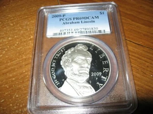 2009-P Abraham Lincoln Commemorative Silver Dollar PR-69DCAM PCGS - Picture 1 of 2