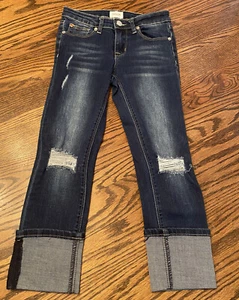 Hudson Skinny Stretch Jeans Girl's Size 12 Drk Blue - Picture 1 of 4
