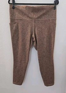 Athleta Womens Leopard Print Salutation Stash Pocket II Leggings XL/TG - Picture 1 of 3