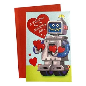 Valentine's Day Greeting Card for Boy - A Valentine for an Awesome Boy! ; Robot, - Picture 1 of 2