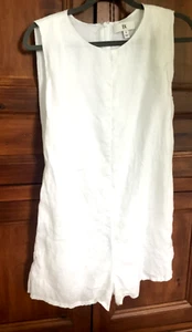 Banana Republic~Women's PINNACLES romper~Sz S~White linen~Pockets~Sleeveless - Picture 1 of 3