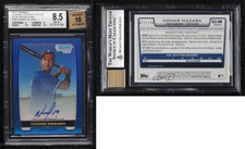 2012 Bowman Chrome Prospects Blue Refractor /150 Nomar Mazara BGS 8.5 Auto