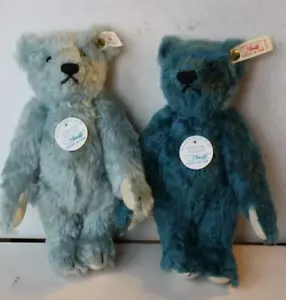 Steiff Limited Edition Forever Friends 2er Set blauer Mohair Teddybär weißes Etikett - Bild 1 von 1