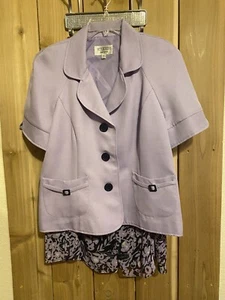 Studio I Purple Floral Skirt & Jacket Size 14P NWOT - Picture 1 of 5