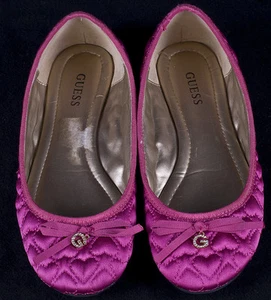 Guess G Pink Satin Hearts Ballet Flats Shoes Womens Sz 6M - Picture 1 of 1