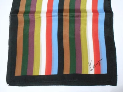 Vintage Kenzo Multicolor Vertical Striped Silk Scarf 58" x 10" - image 1 of 4