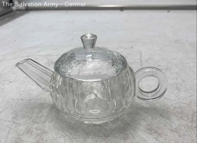 Clear Glass Round Shape Tableware Miniature Tea Pot With Lid And Cup - Image 1 of 4