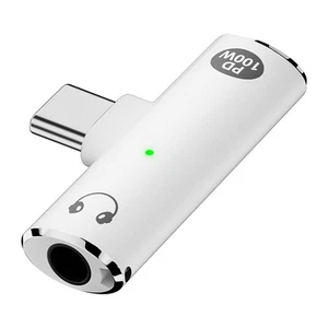 USB-C-auf-Audiobuchsenadapter mit 100-W-Schnellladefunktion, 2-in-1-USB-C-a4037 - Bild 1 von 7