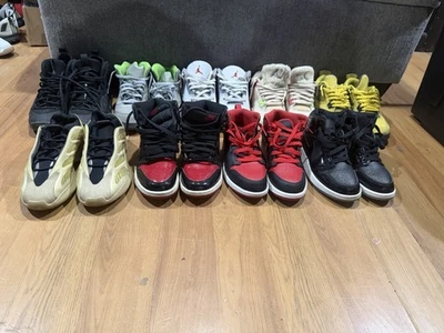 Used Bulk Lot: Youth Sneakers – Nike, Adidas, Jordan (9 Pairs, Sizes 3Y–4) - Image 1 of 4