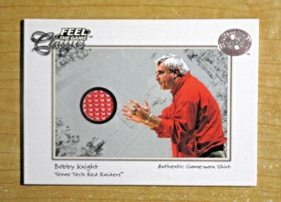 Camisa BOBBY KNIGHT 2001 Fleer Feel the Game CLÁSICA Usada en Juegos Salón de la fama, Hoosiers Foto 1 de 4