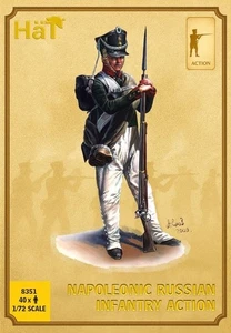 HUT 11/72 Napoleonische Russische Infanterie Aktion 40fg Modellbausatz HAT8351 - Bild 1 von 1