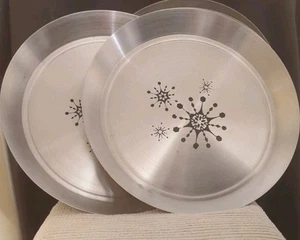 Food Grade Retro 14" Non-Magnetic StainlessSteel Serving Platter Snowflake Print - Picture 1 of 8