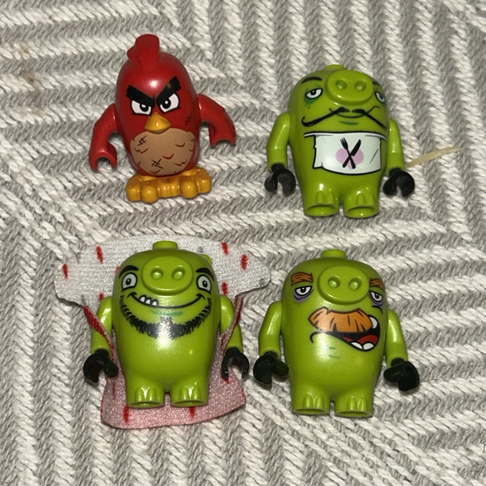 Lego Angry Birds Minifigure Lot Red, Foreman, Chef, King Leonard Lot - Image 1 of 1