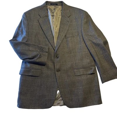 CHAPS Ralph Lauren 46R Tan Herringbone 100% Fine Wool Blazer Sport Jacket - Image 1 of 4