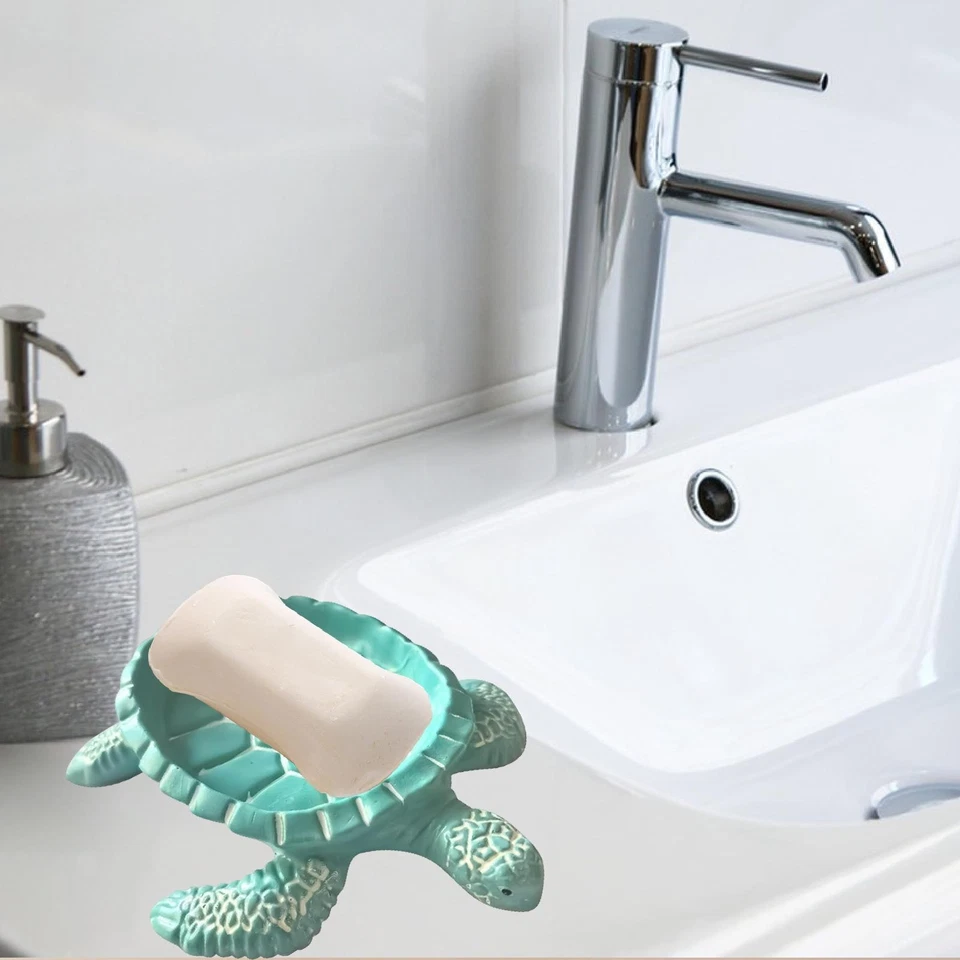 Porta-sabonete tartaruga resina estojo recipiente manter limpeza a seco sabão economizador higiene pessoal - Imagem 1 de 1