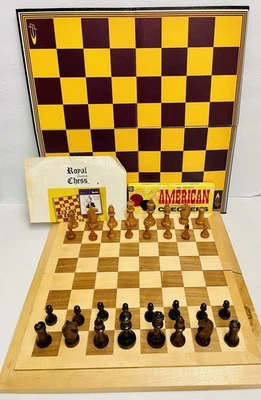 Staunton Chess Set Wooden Board Vintage 1973 Hand Carved Pieces Halsam Checkers - Image 1 of 4
