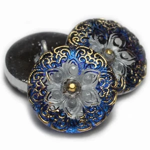 112, 18 mm, botón estrella árabe cobalto con detalles dorados, costura, pulsera, (pero 9) - Imagen 1 de 1