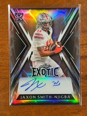 2023 Leaf Exotic Jaxon Smith-Njigba *AUTO Giraffe Prismatic /5* RARE SP Ohio St. - Image 1 of 4