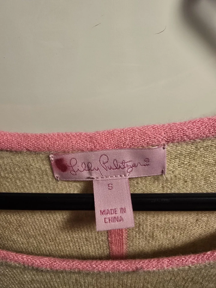 Suéter de cachemir Lilly Pulitzer para mujer S rosa tostado suéter preppy dinero de lujo Foto 1 de 4