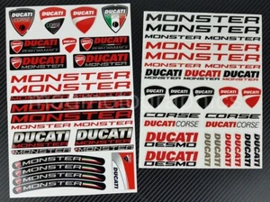 Set 54 adesivi decalcomanie moto Ducati Monster R 821 696 1200 1100 laminati - Foto 1 di 7