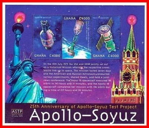 GHANA 2000 🚀SPACE // APOLLO-SOYUZ M/S  SC# 2188 MNH 🚀 - Picture 1 of 1