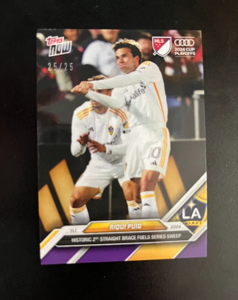 2024 Topps MLS Riqui Puig #154 SSP purple 25/25 bookend LA Galaxy - Image 1 of 1