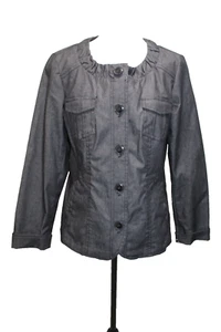 NWT Pendleton Charcoal Stretch Blazer Jacket Big Button Front Relaxed Size M - Picture 1 of 6