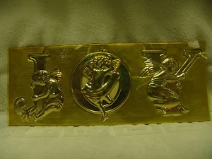 DEPT 56 JOY 3 GOLD ORNAMENTS W/CHERUBS 5" TALL - Picture 1 of 5