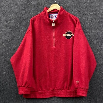 San Francisco 49ers Logo 7 Mens Fleece Jacket Quarter Zip Red Game Day XL - Image 1 of 4