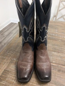 Stivali Masterson nuovi con etichette uomo cowboy western 9,5 punta quadrata blu navy/marrone RBC4706 - Foto 1 di 10