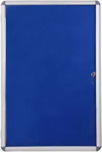 VIZ-PRO Tamperproof Lockable Noticeboard, Silver Aluminium Frame, 900 x 600 mm - Picture 1 of 7