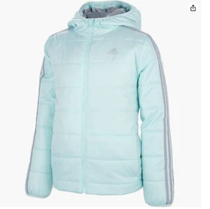 Adidas Girls Cozy "Halo Mint" Puffer Insulated Jacket Size 14 - Picture 1 of 2