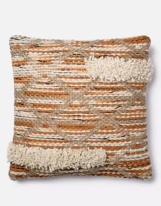 JOANNA GAINES ORANGE FRANSEN KISSEN DAUNEN 22 X 18 BASTLER MAGNOLIE HOME FARMS - Bild 1 von 3