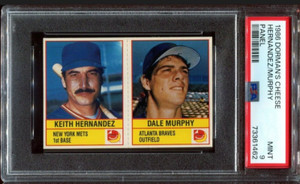 PSA 9 MINT 1986 DORMAN'S CHEESE PANEL DALE MURPHY / KEITH HERNANDEZ 61462 SD266