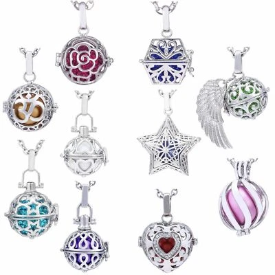 Halskette Engelskette Klangkugel Engel Bola Silber Schutzengel Flügel Kugel 16mm - Bild 1 von 4