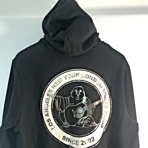 True Religion City Buddha Zip Up Hoodie Mens Large L BNWT Black RRP $119 - Picture 1 of 18