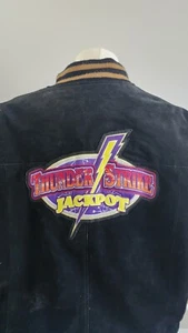 Thunder Valley Casino Las Vegas Mens X Large suede Zip Jacket black / brown - Picture 1 of 10