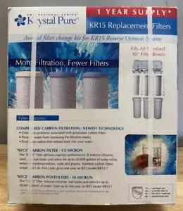 Krystal Pure KR15 Replacement Water Filters Reverse Osmosis NEW SEALED - Picture 1 of 7