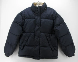 VINTAGE J Crew Jacket Men XS Blue Goose Down Puffer Coat Quilted Bubble Y2K * - Picture 1 of 14
