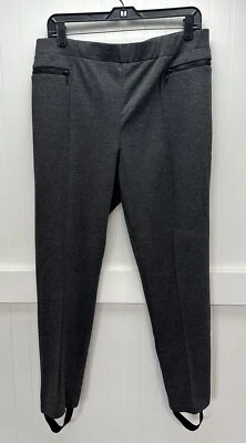 Soft Surroundings Pants Large Petite PL Skinny Ankle Gray Knit Stirrup Option - Image 1 of 4