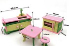 4PC Dollhouse Miniatures Kids Furniture Kitchen Island Sink Handmade 1:20 Scale